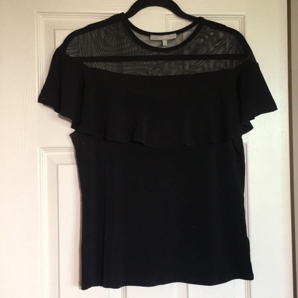 Bat shoulder mesh shirt